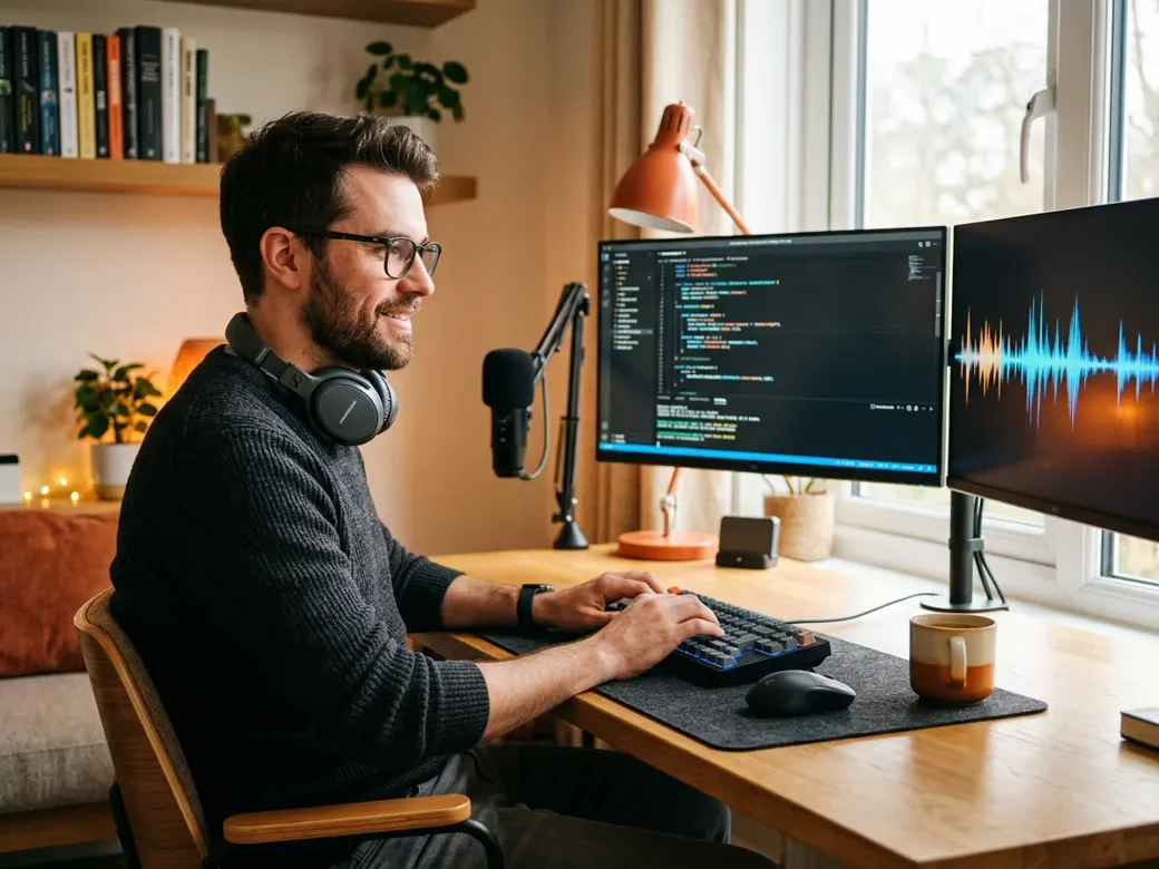 Ein Entwickler integriert die Sprachsynthese-API